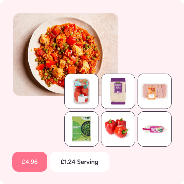 Screenshots of images from the Mealia app showing how you can generate recipes.