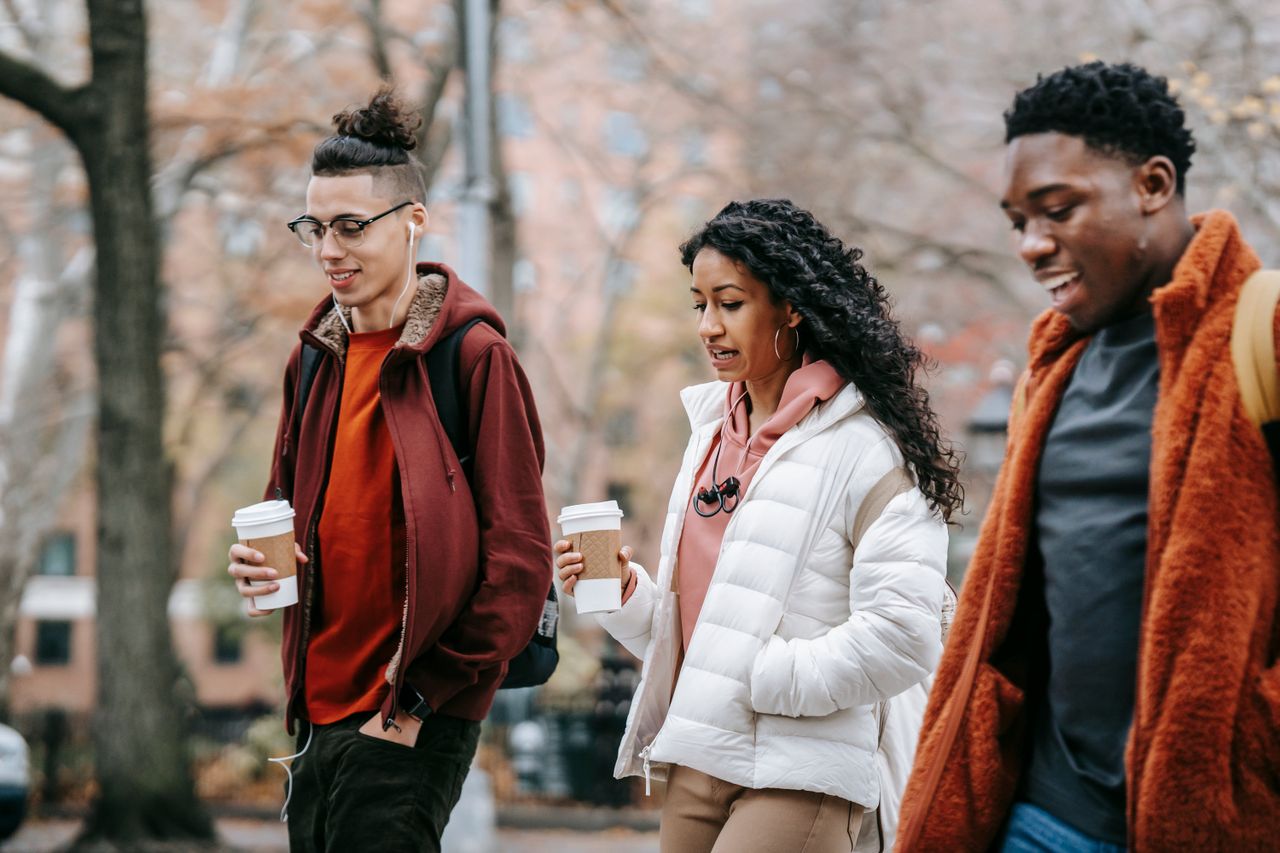 Young adults hanging out