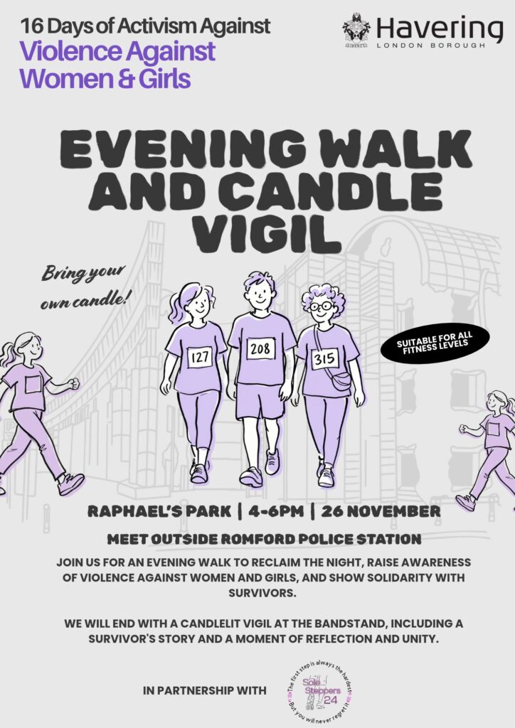 Evening walk & candle vigil against violence against women & girls